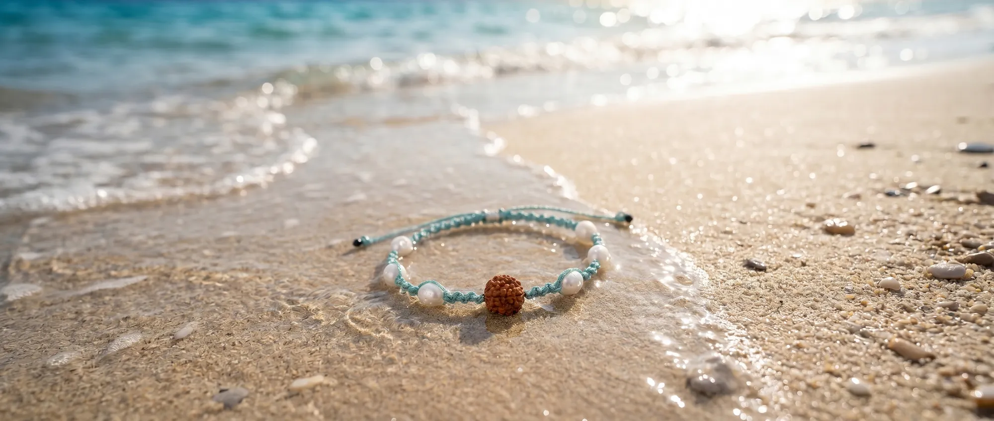 Rudra Drops — bracelet en soie tressée et perles d'eau douce