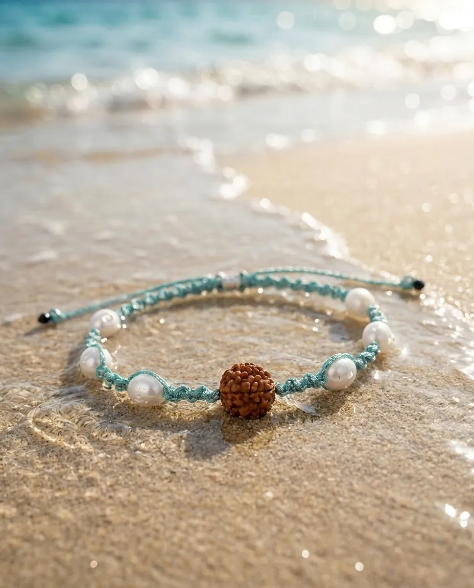 Rudra Drops — bracelet en soie tressée et perles d'eau douce